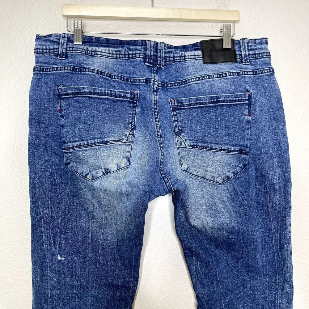 Raw X Skinny Jeans Mens 38x32 Actual 38x30 Medium Wash Stretch Denim Pockets